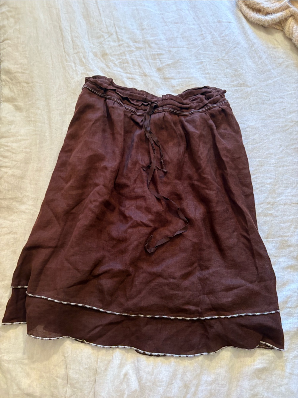 Max Studio Linen Tie Waist Skirt